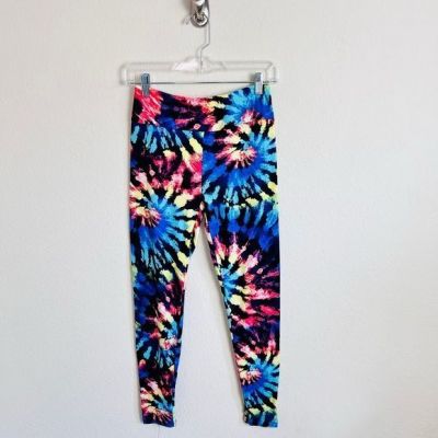 Bright Rainbow Tie Dye Full Length High Waist Leggings